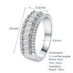 S925 Sterling Silver Full Moissanite Ring Square Sugar Ring Fashion Minimalist Ring