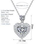 S925 Sterling Silver Moissanite Necklace for Women Heart Pendant Sweet and Elegant Daily Wear