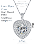 S925 Sterling Silver Moissanite Necklace for Women Heart Sweet Pendant Light Luxury Exquisite Daily Versatile