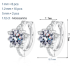 S925 Sterling Silver Moissanite Star Earrings for Women, Elegant and Cute, Simple and Fresh