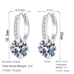 S925 Silver Moissanite Stud Earrings for Women, Exquisite Simple Daily Wear Versatile Premium