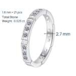 S925 Sterling Silver Full Moissanite Ring for Women, Bamboo Joint Style, Simple Daily Fashion, Couple Ring