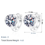 S925 Sterling Silver Full Moissanite Stud Earrings for Women, Bubble Floating Ear Cuff, Minimalist and Elegant, Everyday Versatile
