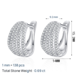 S925 Sterling Silver Moissanite Stud Earrings for Women, Full Diamond-Cut, Fashionable Ear Cuff, Simple Style, Holiday Gift