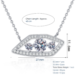 S925 Sterling Silver Moissanite Big Eye Pendant Trendy Fashion Versatile Gift
