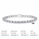 S925 Sterling Silver Moissanite Bracelet for Women, Hip-Hop Luxury Style with Full Diamond Setting