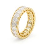 S925 Silver Emerald Cut Moissanite Ring Band Wholesale