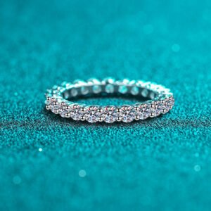 S925 Sterling Silver Moissanite Ring Full Eternity Band