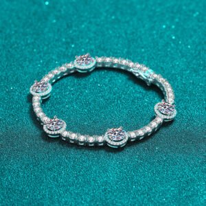 S925 Sterling Silver Bracelet for Women, Pavé Moissanite Clasp Bracelet, Factory Direct Wholesale
