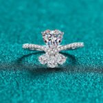 S925 Sterling Silver Moissanite Ring for Women Heart Bouquet Style Elegant Gift for Girlfriend