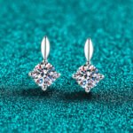 S925 Sterling Silver Moissanite Drop Earrings for Women, Water Drop Light Luxury Retro Design, Small Exquisite Ear Accessories