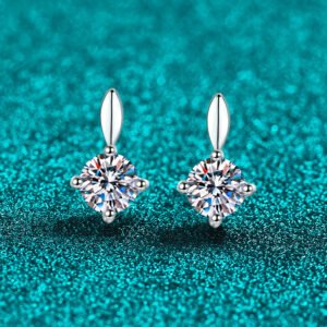 S925 Sterling Silver Moissanite Drop Earrings for Women, Water Drop Light Luxury Retro Design, Small Exquisite Ear Accessories