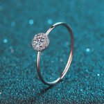 S925 Sterling Silver 30-Point Moissanite Round Wrap Ring, Fashionable and Versatile, Factory Direct Supply