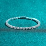 S925 Sterling Silver Moissanite Bracelet for Women, Hip-Hop Luxury Style with Full Diamond Setting