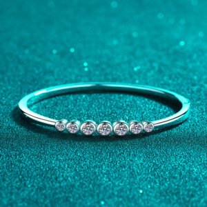 S925 Sterling Silver Bubble Moissanite Bracelet, Fashionable Minimalist Bangle, Gift for Women, Wholesale