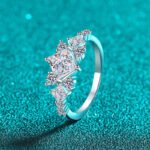 S925 Sterling Silver Moissanite Ring for Women, Square Geometric Design, Light Luxury Fashion