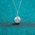 S925 Sterling Silver Moissanite Necklace for Women, Heart-Shaped Pendant, Exquisite Fashion Accessory Gift