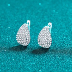 S925 Sterling Silver Moissanite Drop Pear-Shaped Earrings Minimalist High-End Women's Fashion Ear Accessories
