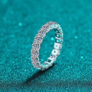 S925 Sterling Silver Ring for Women with Moissanite Cluster, Cuban Style, Factory Direct Wholesale