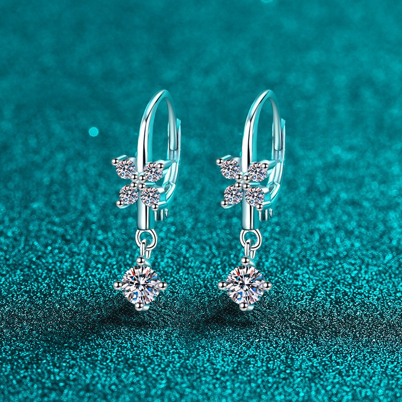 S925 Sterling Silver Moissanite Butterfly Earrings for Women, Tassel Drop Earrings, Delicate and Simple