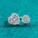 S925 Sterling Silver Open Ring with Moissanite Heart Design for Women