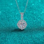 S925 Silver Moissanite Necklace for Women, Round Pendant, Fashion Commuter Style, Simple and Versatile, Daily Wear, OL Style