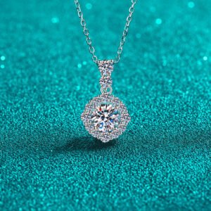 S925 Silver Moissanite Necklace for Women, Round Pendant, Fashion Commuter Style, Simple and Versatile, Daily Wear, OL Style
