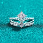 S925 Sterling Silver Crown Ring for Women with Moissanite