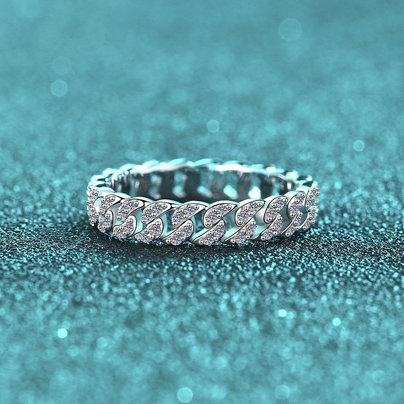 S925 Sterling Silver Full Moissanite Ring for Women, Starry Sky Design, Delicate and Luxurious
