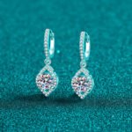 S925 Sterling Silver Moissanite Stud Earrings for Women, Fashionable Teardrop Dangle Earrings, Simple and Elegant, Daily Wear