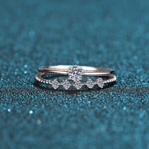 S925 Sterling Silver Women's 10-Point Moissanite Ring Eight-Claw Setting Factory Wholesale Diamond Ring
