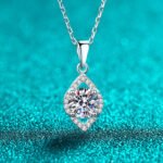 S925 Sterling Silver Moissanite Necklace for Women, Drop Hollow Pendant, Daily Versatile Fashion Trend Gift