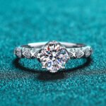 S925 Sterling Silver Ring for Women Moissanite Ring Eight Claw Tail Ring Factory Direct