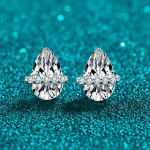 S925 Sterling Silver Moissanite Drop Earrings for Women, Elegant Light Luxury