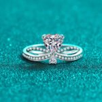 S925 Sterling Silver Heartbeat Ring for Women, Moissanite Ring with Gold Plating, Factory Direct Wholesale