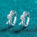 S925 Silver Moissanite Earrings with Knot Design, Fashionable Ear Accessories