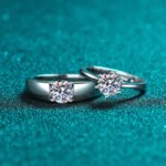 S925 Sterling Silver Korean Style Open Ring Moissanite Diamond Couple Ring Factory