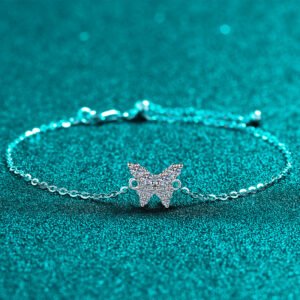 S925 Sterling Silver Moissanite Bracelet for Women Butterfly Sweet Delicate Simple Daily Versatile
