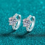 S925 Sterling Silver Moissanite Star Earrings for Women, Elegant and Cute, Simple and Fresh