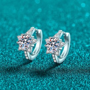 S925 Sterling Silver Moissanite Star Earrings for Women, Elegant and Cute, Simple and Fresh