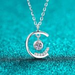 S925 Sterling Silver Full Moissanite Necklace for Women, Delicate Pendant, Light Luxury Elegant Collarbone Chain