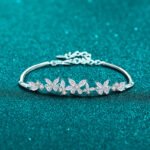 S925 Sterling Silver Full Moissanite Butterfly Bracelet for Women, Luxury, Exquisite, Simple Daily Wear