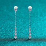 S925 Sterling Silver Moissanite Earrings for Women, Tassel Drop Earrings, Exquisite and Luxurious