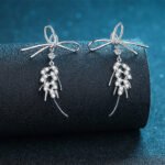 S925 Sterling Silver Moissanite Butterfly Bow Earrings for Women Factory Direct Wholesale