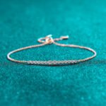 S925 Sterling Silver Full Moissanite Champagne Gold Bracelet for Women, Versatile and Elegant