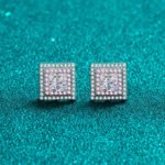 S925 Sterling Silver Moissanite Stud Earrings for Women, Rose Gold Tone, Factory Direct Wholesale