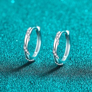 S925 Sterling Silver Moissanite Earrings for Women, Elegant Ear Cuff, Minimalist Style, Holiday Gift
