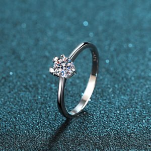 925 Silver Ring for Women Moissanite Ring Cute Simple Deer Antler Ring Band Daily Versatile Gift for Girlfriend
