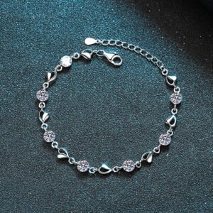 S925 Sterling Silver Moissanite Bracelet Heart Design Women's Fashion Jewelry Factory Direct Wholesale