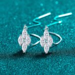 S925 Sterling Silver Moissanite Earrings for Women, Drop Line Earrings, Fashion Personality